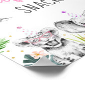 サファリスナックピンク金ゴールドトロピカルサファリ誕生日 ポスター (角)