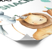 サファリスナックワイルドアニマルズボーイ誕生日テーブルサイン ポスター (角)