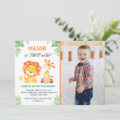 サファリセカンド誕生日ボーイワイルドワンジャングルパーティー 招待状 (スタンド正面)