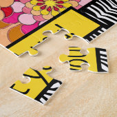 サファリゼブラとハートと愛バレンタインデー ジグソーパズル (側面)