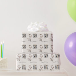 サファリゼブラの誕生日 ラッピングペーパー