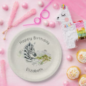 サファリゼブラワイルドエキゾチック動物ハッピーバースデー ペーパープレート (パーティー)