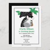 サファリゼブラ7回目の誕生日パーティー 招待状 (正面/裏面)