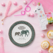 サファリゾーンズリトルマン男の赤ちゃんゼブラシャワー ペーパープレート (パーティー)