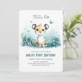 サファリタイガーファースト誕生日招待状for Boy 招待状 (スタンド正面)