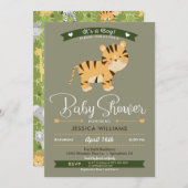 サファリタイガーベビーシャワーボーイ招待状 招待状 (正面/裏面)