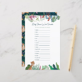 サファリタイガーワードスクランブルベビーシャワーゲーム