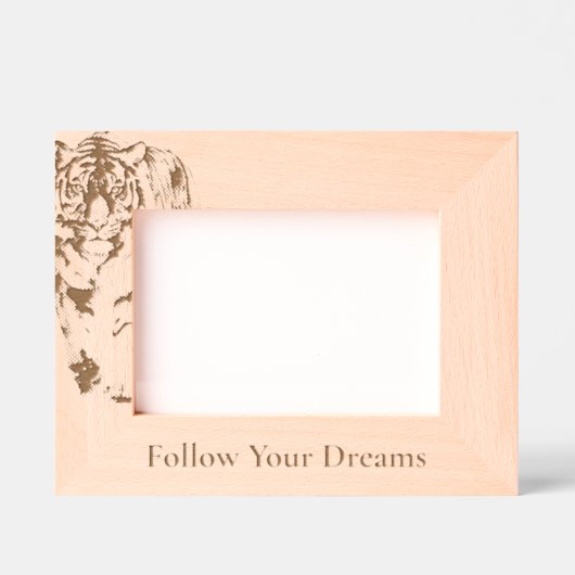 サファリタイガー動物 レーザー彫刻フレーム (正面)