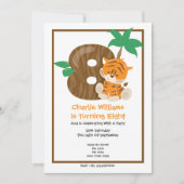 サファリタイガー 8歳の誕生日パーティー 招待状 (正面)