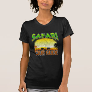 サファリツアーガイドサンセットアフリカ動物 Tシャツ