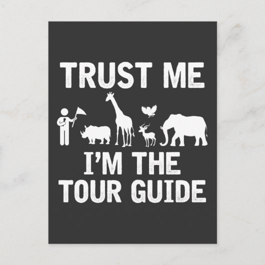 サファリツアーガイド動物園の動物バケーションワイルド ポストカード (正面)