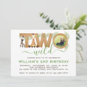 サファリツーワイルドジャングルセカンド誕生日フォトウッド 招待状 (スタンド正面)
