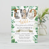 サファリツーワイルドセカンドバースデーパーティの招待状 招待状 (スタンド正面)