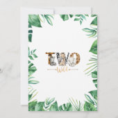 サファリツーワイルドセカンドバースデーパーティの招待状 招待状 (裏面)