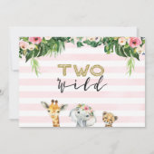 サファリツーワイルドフォト誕生日招待状フォーガール 招待状 (裏面)