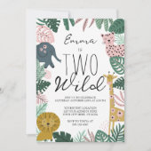 サファリツーワイルド招待状ジャングル誕生日 招待状 (正面)
