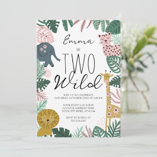 サファリツーワイルド招待状ジャングル誕生日 招待状 (スタンド正面)