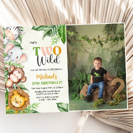 サファリツーワイルド誕生日写真 招待状