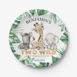 サファリツーワイルド誕生日紙プレート ペーパープレート
