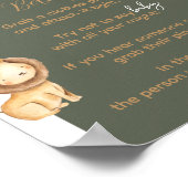 サファリテーマは赤ちゃんシャワーゲームのサインを言わない ポスター (角)