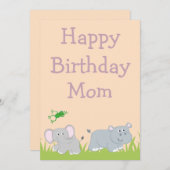 サファリテーマハッピーバースデーママ シーズンカード (正面/裏面)