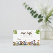サファリテーマベビーシャワーおむつラッフルチケット エンクロージャーカード (スタンド正面)