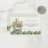 サファリテーマベビーシャワーおむつラッフルチケット ノートカード (正面/裏面インサイチュ)