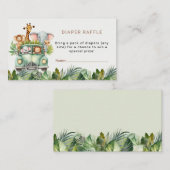 サファリテーマベビーシャワーおむつラッフルチケット ノートカード (正面/裏面)