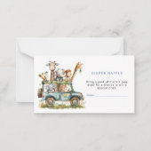 サファリテーマベビーシャワーおむつラッフルチケット ノートカード (正面)