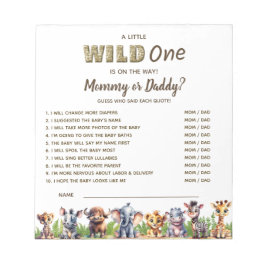 サファリテーマベビーシャワーゲーム誰を推測 ノートパッド