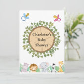 サファリテーマベビーシャワーフラット招待状 招待状 (スタンド正面)