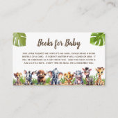サファリテーマベビーシャワーブックベビー エンクロージャーカード (正面)