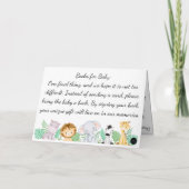 サファリテーマベビーシャワー折り畳み招待状 シーズンカード (裏面)