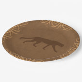 サファリテーマワイルドキャットとトールグラス縁ど ペーパープレート (アングル)