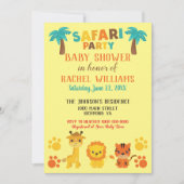 サファリテーマ男女兼用ベビーシャワー 招待状 (正面)