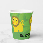 サファリテーマ誕生日ライオン 紙コップ (正面)