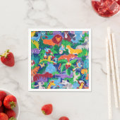 サファリテーマ誕生日レインボーカラフルパーティー スタンダードカクテルナプキン (インサイチュ)