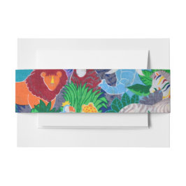 サファリテーマ誕生日レインボーカラフルパーティー 招待状ベリーバンド