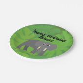 サファリテーマ誕生日 – ゾウ ペーパープレート (アングル)