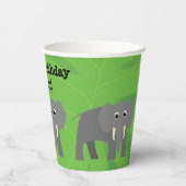 サファリテーマ誕生日 – ゾウ 紙コップ (裏面)