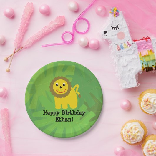 サファリテーマ誕生日 ペーパープレート (パーティー)