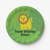 サファリテーマ誕生日 ペーパープレート (正面)