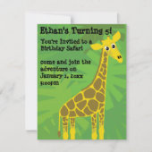 サファリテーマ誕生日 招待状 (正面)