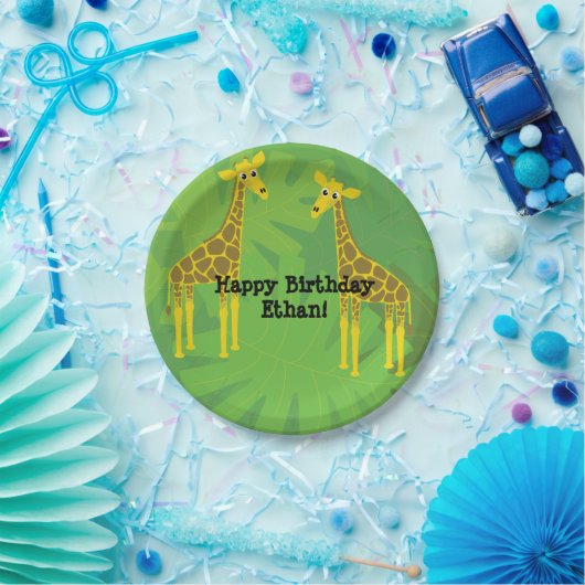 サファリテーマ誕生日 – 無料ゲーム ペーパープレート (パーティー)
