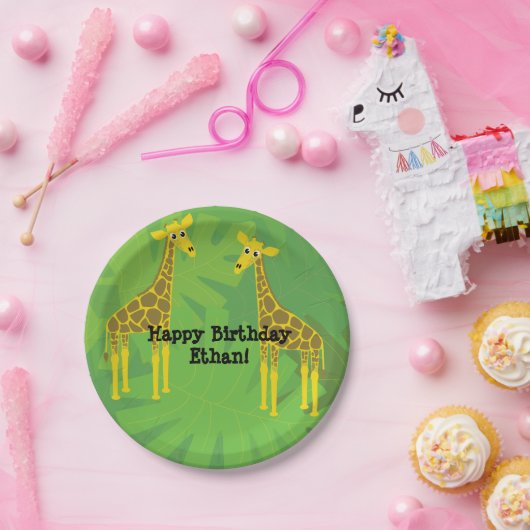 サファリテーマ誕生日 – 無料ゲーム ペーパープレート (パーティー)
