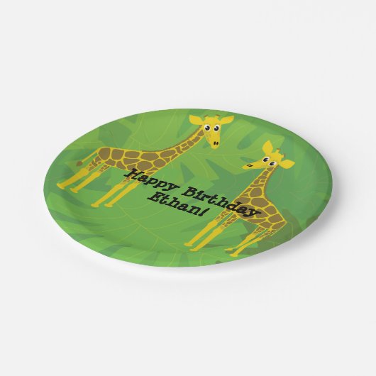 サファリテーマ誕生日 – 無料ゲーム ペーパープレート (アングル)
