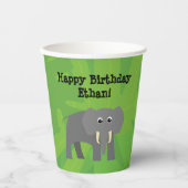 サファリテーマ誕生日 – 象紙カップ 紙コップ (正面)