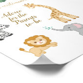 サファリテーマ赤ちゃんシャワーアドバイス ポスター (角)