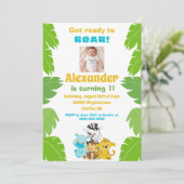 サファリテーマ1歳の誕生日  招待状 (スタンド正面)
