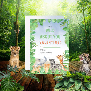 サファリテーマI Am Wild About You Valentine's Day 招待状